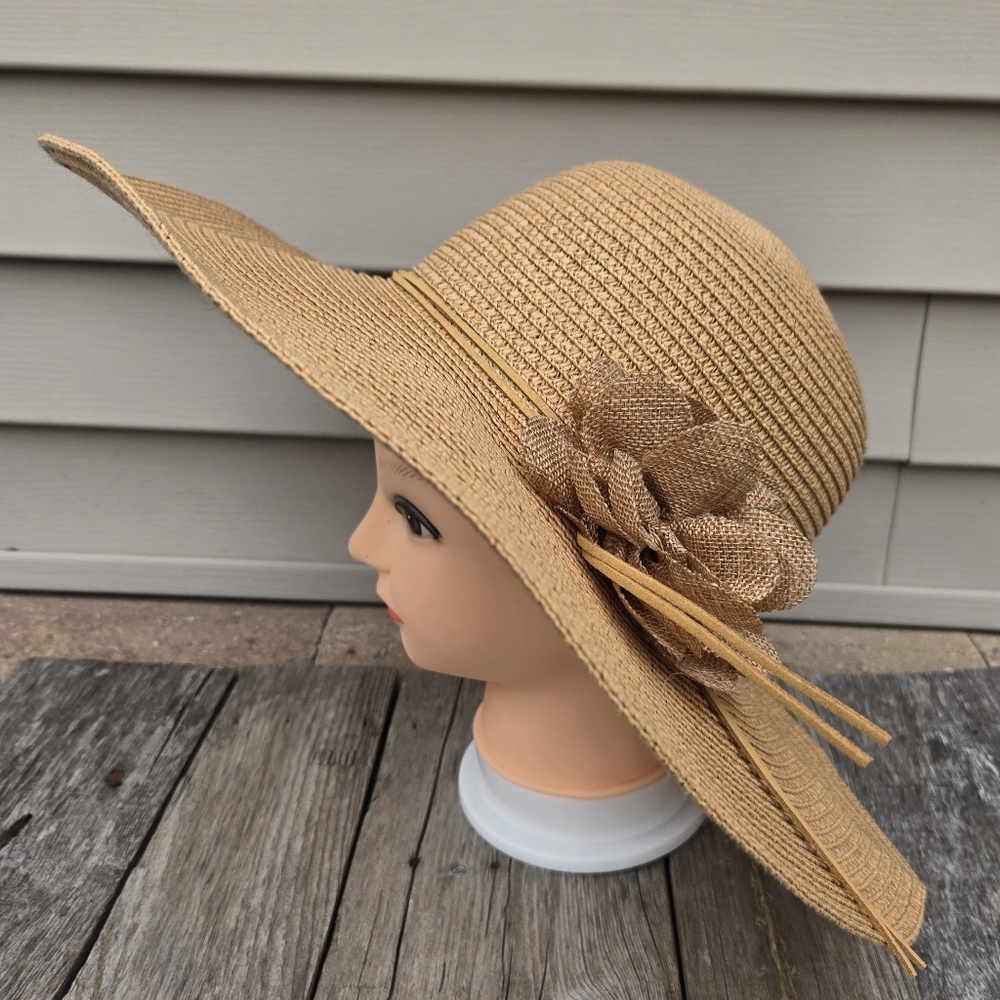 Wide Brim Straw Hat L Summer Cottagecore